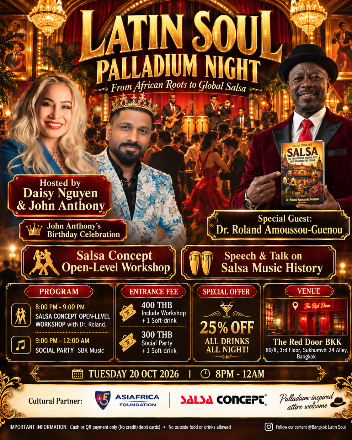 Palladium Night · Tuesday, 20 October 2026 · 8 PM – Midnight · The Red Door BKK · Sukhumvit 24, Bangkok
